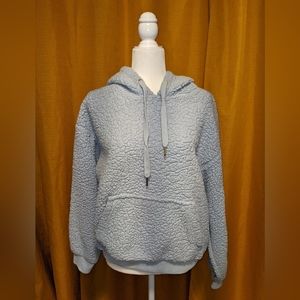 Light Blue fuzzy hoodie Large